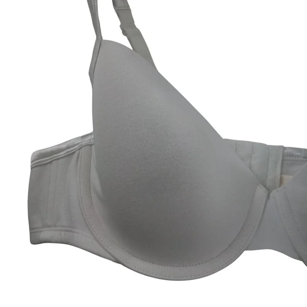 Cacique White Cotton Underwire T-Shirt Bra Size 44B Everyday Lined Adjustable